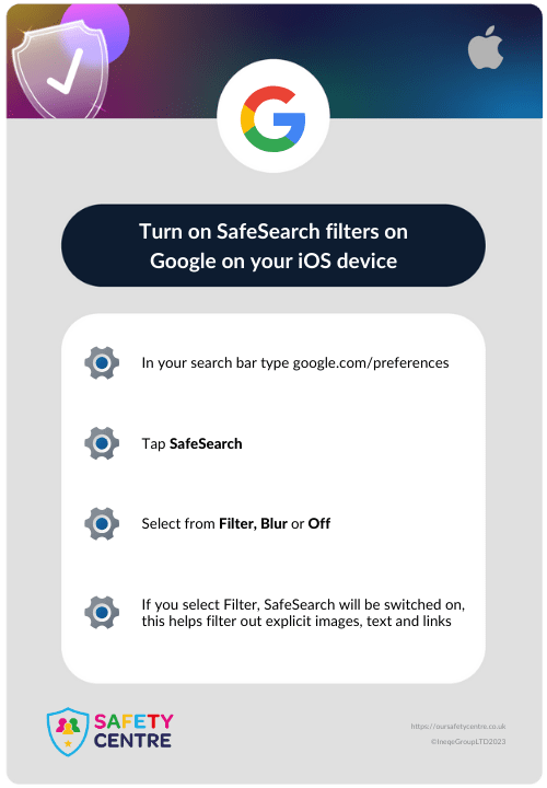 iOS SafeSearch Filters on Google The Online Safety Centre
